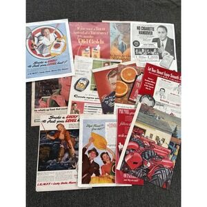 Lot Vintage Cigarette Magazine Print Ads 1940s 1950s Lucky Strike Camel PaulMall